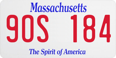 MA license plate 9OS184