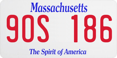 MA license plate 9OS186