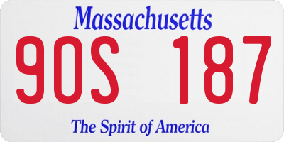 MA license plate 9OS187