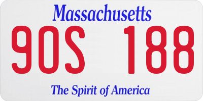 MA license plate 9OS188