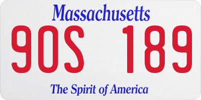 MA license plate 9OS189