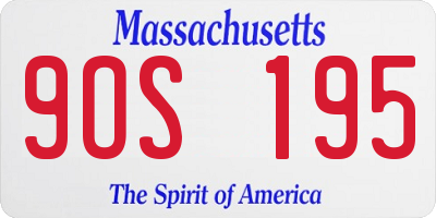 MA license plate 9OS195