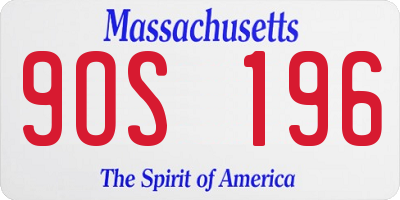 MA license plate 9OS196