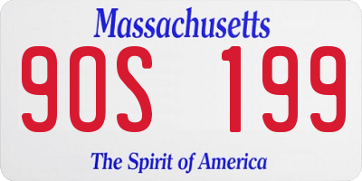 MA license plate 9OS199