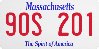 MA license plate 9OS201