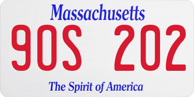 MA license plate 9OS202