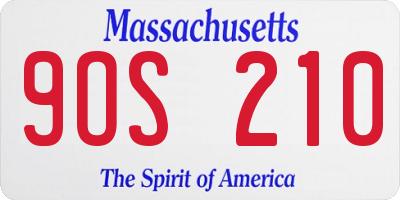 MA license plate 9OS210