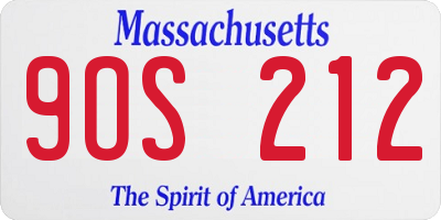 MA license plate 9OS212