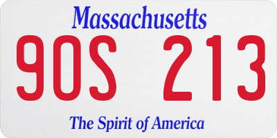 MA license plate 9OS213