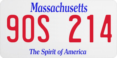 MA license plate 9OS214