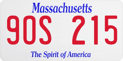 MA license plate 9OS215