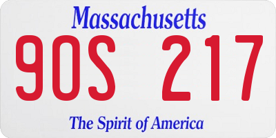 MA license plate 9OS217