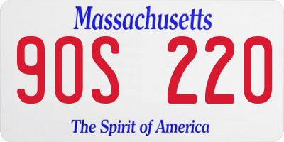 MA license plate 9OS220