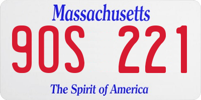 MA license plate 9OS221