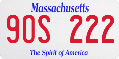 MA license plate 9OS222