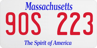 MA license plate 9OS223