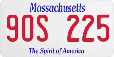 MA license plate 9OS225