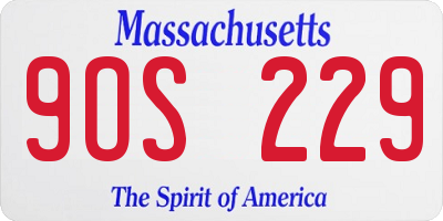 MA license plate 9OS229