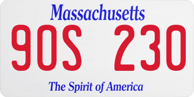 MA license plate 9OS230