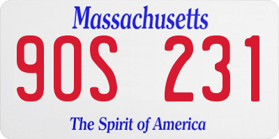 MA license plate 9OS231