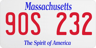 MA license plate 9OS232