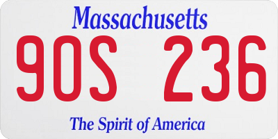 MA license plate 9OS236