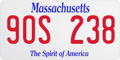 MA license plate 9OS238
