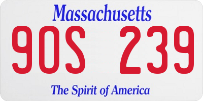 MA license plate 9OS239