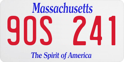 MA license plate 9OS241