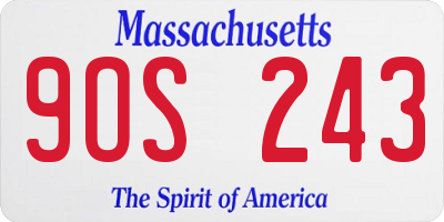MA license plate 9OS243
