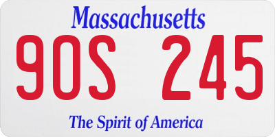 MA license plate 9OS245