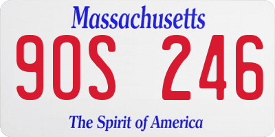 MA license plate 9OS246