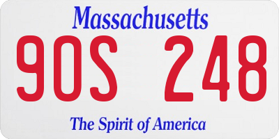 MA license plate 9OS248