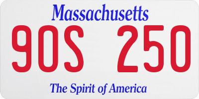 MA license plate 9OS250