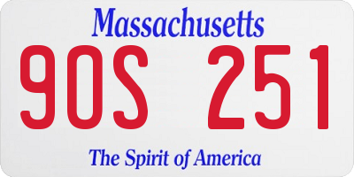 MA license plate 9OS251