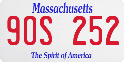 MA license plate 9OS252