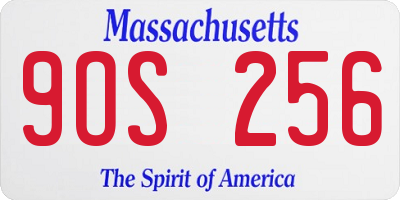 MA license plate 9OS256