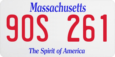 MA license plate 9OS261