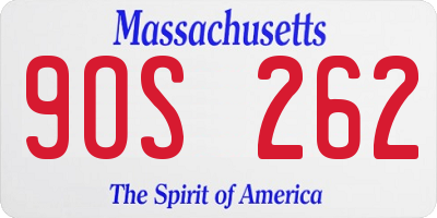 MA license plate 9OS262