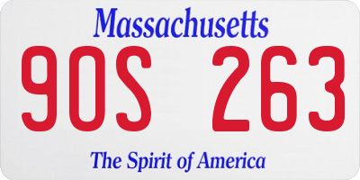 MA license plate 9OS263