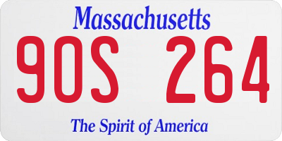 MA license plate 9OS264