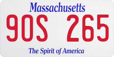 MA license plate 9OS265