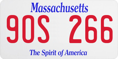MA license plate 9OS266