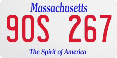 MA license plate 9OS267