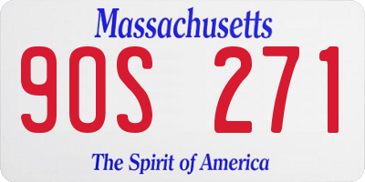 MA license plate 9OS271