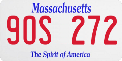 MA license plate 9OS272