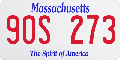 MA license plate 9OS273
