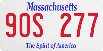 MA license plate 9OS277