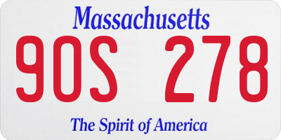MA license plate 9OS278