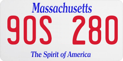 MA license plate 9OS280